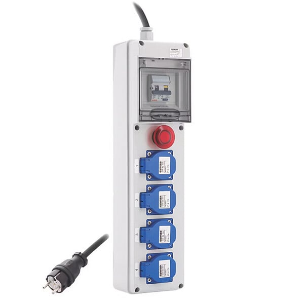BATILEC - Coffret de chantier monophasé IP44 – 4 prises 230V 16A, différentiel 30mA, arrêt d'urgence et câble 3 m HO7RN-F-GEWISS - large
