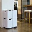 KITCHEN MOVE - Poubelle pédale tri sélectif HAJA blanc 60L - vignette