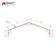 BRAVO THE SMART SOLUTION - Faitière double crantée TR45 - bac acier - tôle de couverture - Toiture -  Coloris Brun Rouge Terracotta RAL 8012 L=2.10m, épaisseur 0.63mm - vignette