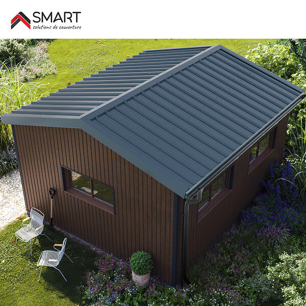 BRAVO THE SMART SOLUTION - Faitière double crantée TR45 - bac acier - tôle de couverture - Toiture -  Coloris Gris Bleu RAL 5008 L=2.10m, épaisseur 0.63mm - large