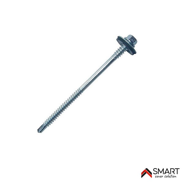BRAVO THE SMART SOLUTION - Vis auto perceuse - bac acier - tôle de couverture - Toiture -  6.3x110mm, 50 pcs, Gris Anthracite RAL 7016 - large