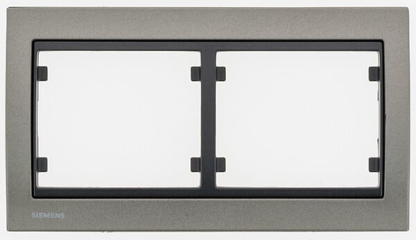 SIEMENS - SIEMENS Plaque Double Horizontale Texturé Moca Delta IRIS, métal, design moderne et élégant - large