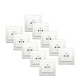 SIEMENS - SIEMENS LOT 10 Prises 2P+T Blanc Delta Iris + Plaques Basic Blanc - vignette