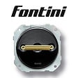 FONTINI - Va-et-vient métal laiton doré satiné porcelaine noire DO LOW - vignette