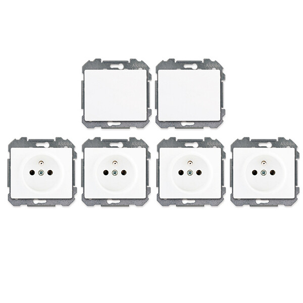 SIEMENS - SIEMENS Lot de 2 Va & Vient Blanc et 4 Prises 2P+T Blanc - large