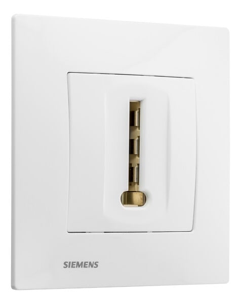 SIEMENS - Prise Téléphone Blanc Delta Viva + Plaque Blanc - large