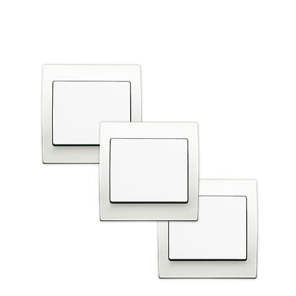 SIEMENS - LOT 3 Va et Vient Blanc Delta Iris + Plaque basic Blanc - large