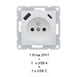 SIEMENS - SIEMENS Prise 2P+T + USB A et USB C - Chargement en simultané BLANC DELTA VIVA - vignette