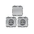 SIEMENS - SIEMENS Lot de 1 Va & Vient Silver et 2 Prises 2P+T Silver - vignette