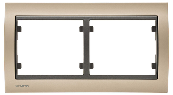 SIEMENS - SIEMENS Plaque Double Horizontal Metal Champagne Delta IRIS - large
