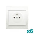 SIEMENS - SIEMENS Lot de 6 prises 2P+T + plaques Blanc Delta Iris - vignette