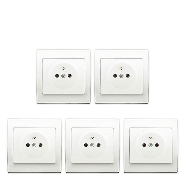 SIEMENS - SIEMENS LOT 5 Prise 2P+T Blanc Delta Iris + Plaque basic Blanc - large