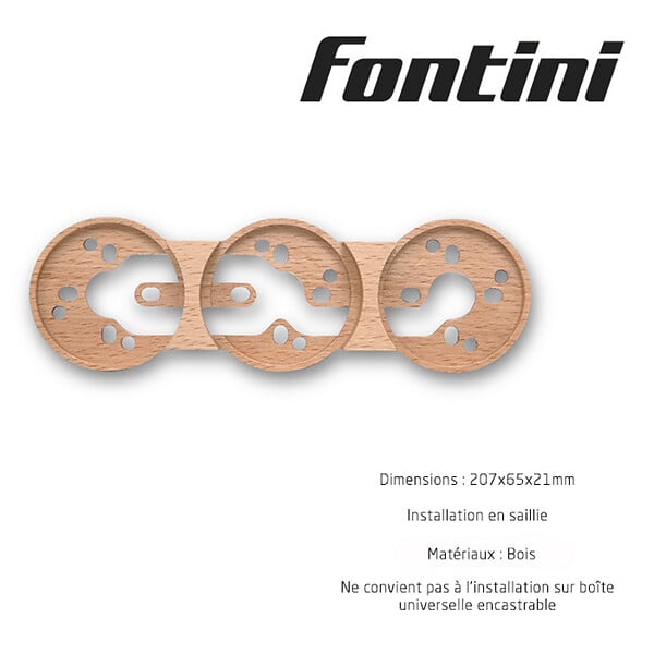 FONTINI - Socle 3 postes hetre naturel  DO - large