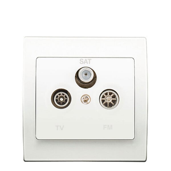 SIEMENS - PriseTV/FM/SAT Blanc Delta Iris + Plaque basic Blanc - large