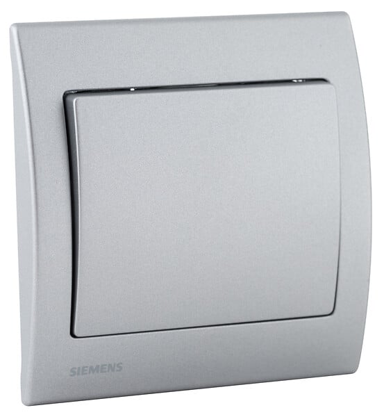 SIEMENS - SIEMENS Lot de 3 Va et Vient Silver Delta Iris avec plaque Basic Silver - large