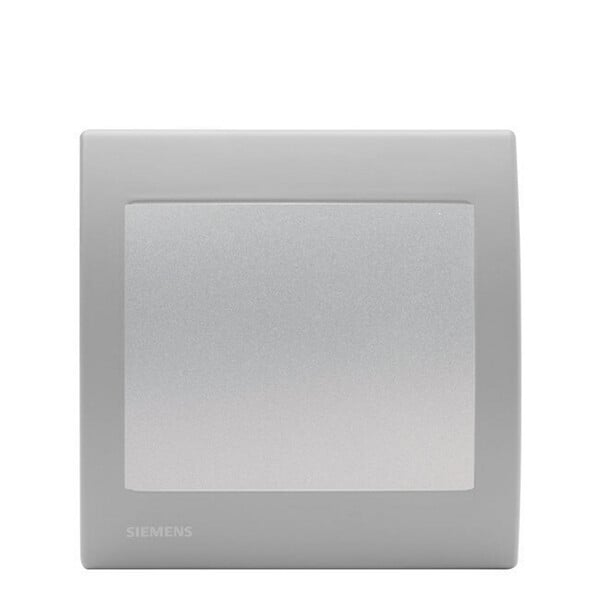 SIEMENS - Poussoir Silver Delta Iris + Plaque basic Silver - large