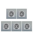 SIEMENS - SIEMENS LOT 5 Prise 2P+T SILVER Delta Viva + Plaque Silver - vignette