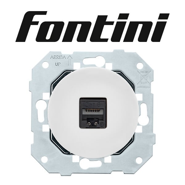 FONTINI - Prise rj45 cat6 BLANC GLOSSY DOM - large