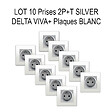 SIEMENS - SIEMENS LOT 10 Prises 2P+T Silver Delta Viva avec plaques blanc - vignette