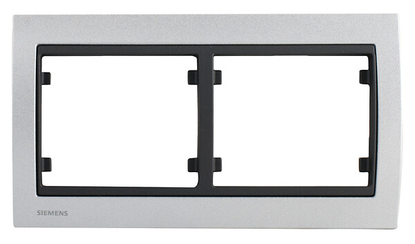 SIEMENS - Plaque Double Horizontale Texturé Aluminium Delta IRIS - large
