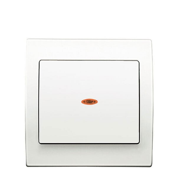 SIEMENS - SIEMENS Va & Vient Lumineux Blanc Delta Iris + Plaque basic Blanc - large