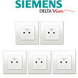 SIEMENS - LOT 5 Prise 2P+T Blanc Delta Viva + Plaque Blanc - vignette