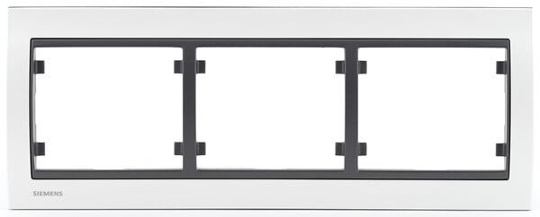 SIEMENS - Plaque Triple Horizontale Métal Perle Blanc Delta IRIS - large