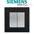 SIEMENS - Double Va et Vient Silver Delta Viva + Plaque Noir - vignette