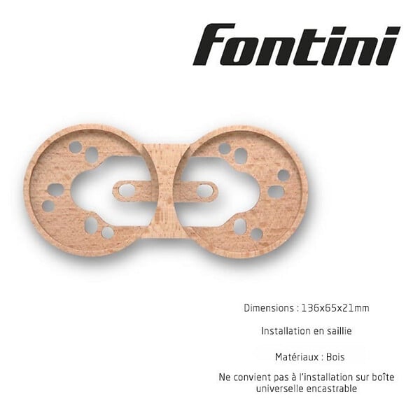 FONTINI - Socle 2 postes hetre naturel  DO - large