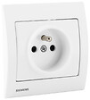 SIEMENS - Lot de 3 Prise 2P+T Blanc Delta Iris + Plaque basic Silver - vignette