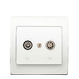 SIEMENS - PriseTV/FM Blanc Delta Iris + Plaque basic Blanc - vignette