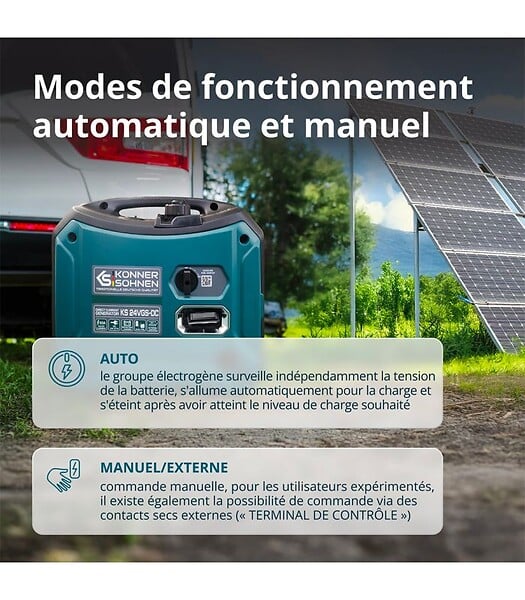 KONNER SOHNEN - Groupe électrogène CC à Double Carburant Könner & Söhnen KS 24VGS-DC - large