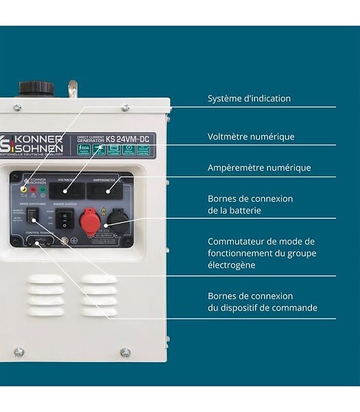 KONNER SOHNEN - Groupe électrogène de courant continu Könner & Söhnen KS 24VM-DC - large