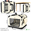 VOUNOT - Sac transport pliable chien chat caisse cage portable 82x60x60cm beige - vignette