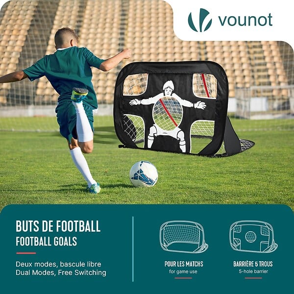 VOUNOT - Cage de foot portable Lot 2 pcs POP UP - large