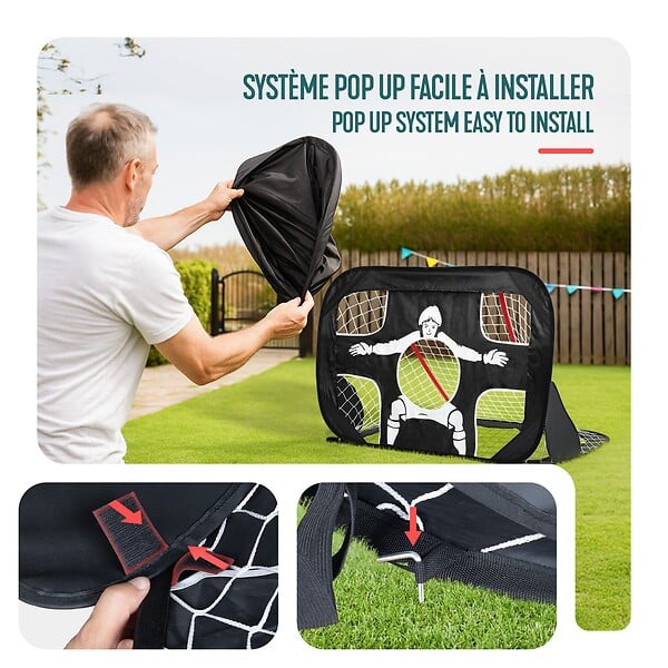 VOUNOT - Cage de foot portable Lot 2 pcs POP UP - large