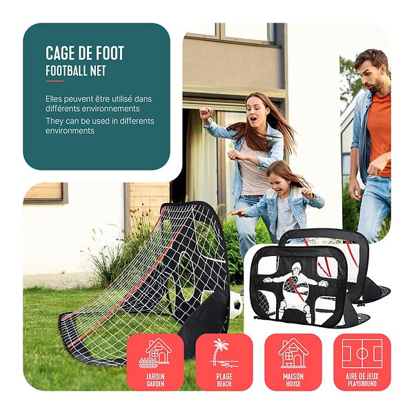 VOUNOT - Cage de foot portable Lot 2 pcs POP UP - large