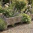 ART GARDEN - Bordure pour potager - Noisetier tressage horizontal - Avec piquets - 40x75 cm - vignette