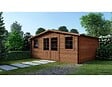 ALTANKA - Abri de jardin en bois - 34.8m2 - 5.9x5.9m - Traité - Ep. 45mm - Couleur: marron - DOM656 - vignette