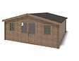ALTANKA - Abri de jardin en bois - 34.8m2 - 5.9x5.9m - Traité - Ep. 45mm - Couleur: marron - DOM656 - vignette