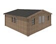 ALTANKA - Abri de jardin en bois - 34.8m2 - 5.9x5.9m - Traité - Ep. 45mm - Couleur: marron - DOM656 - vignette
