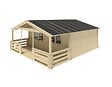 ALTANKA - Terrasse en bois avec balustrade pour abri en bois - 12m2 - 6m x 2m - couleur: naturel - DOM555 - vignette
