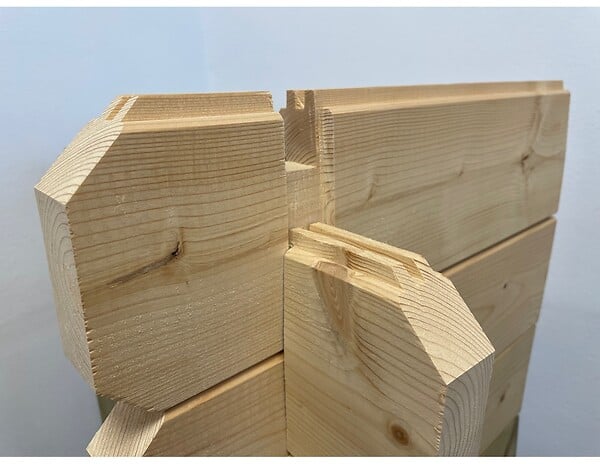 ALTANKA - Terrasse en bois avec balustrade pour abri en bois - 12m2 - 6m x 2m - couleur: naturel - DOM555 - large