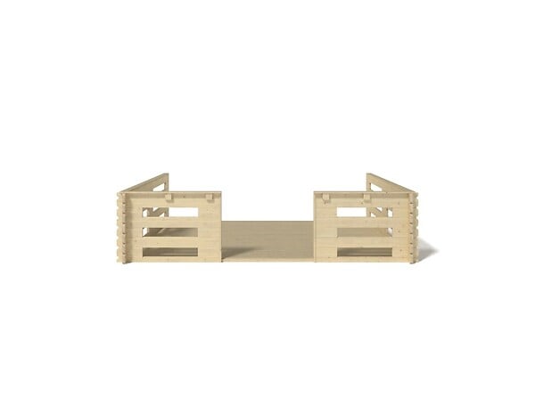 ALTANKA - Terrasse en bois avec balustrade pour abri en bois - 12m2 - 4m x 3m - couleur: naturel - DOM548 - large