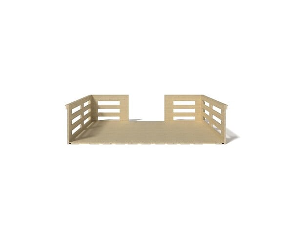 ALTANKA - Terrasse en bois avec balustrade pour abri en bois - 12m2 - 4m x 3m - couleur: naturel - DOM548 - large