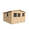 TIMBELA - Abri de Jardin en Bois H226x324x416 cm/12 m² - AVEC LES PLANCHERS IMPRÉGNÉ - M336+M336G - vignette