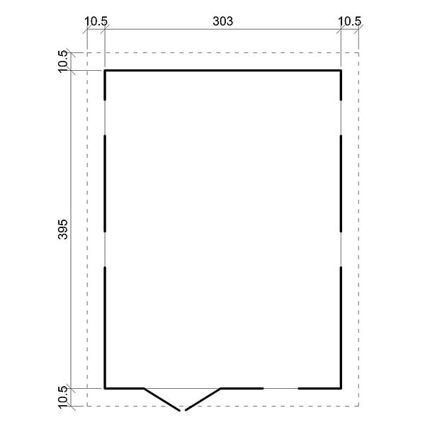 TIMBELA - Abri de Jardin en Bois H226x324x416 cm/12 m² - AVEC LES PLANCHERS IMPRÉGNÉ - M336+M336G - large