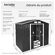 TECTAKE - Abri de jardin métal 2,7 m² toiture 2 pans gris/blanc - vignette