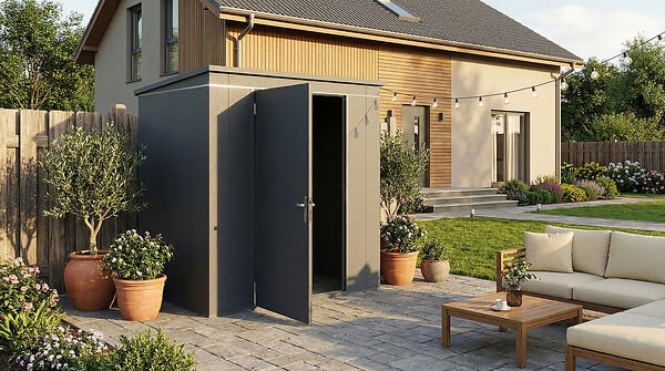 WEKA - Abri de jardin en métal  GARY T2 - Anthracite - L.191.8xP.147.6cm - large