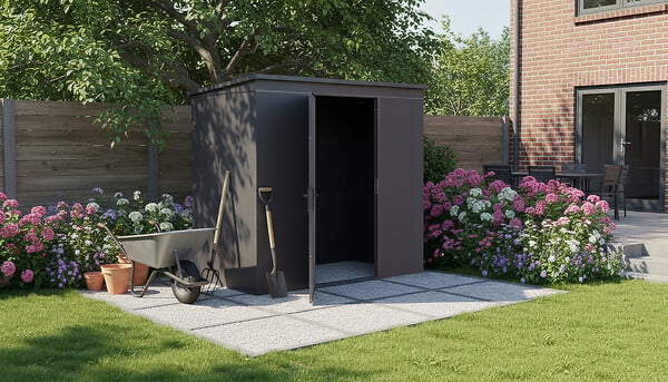 WEKA - Abri de jardin en métal  GARY T4 - Anthracite - L.236.9xl.136.7cm - large
